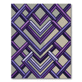 Geometric Violet Interlocking Chevron Abyss Rug