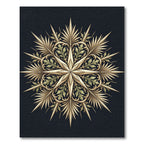 Golden Art Deco Foliage Star Medallion Rug
