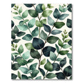 Eucalyptus Leaves Watercolor Botanical Display Rug