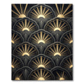 Art Deco Sunburst Fans Gold Black Rug