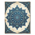 Ornate Deep Blue Floral Medallion Rug