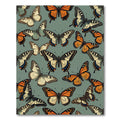Sage Green Monarch Butterfly Garden Rug