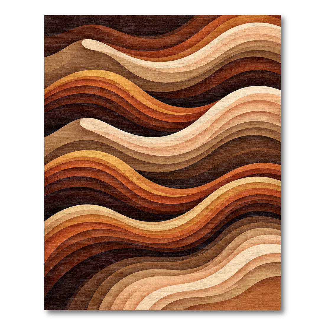 Modern Earthy Tones Abstract Wavy Rug