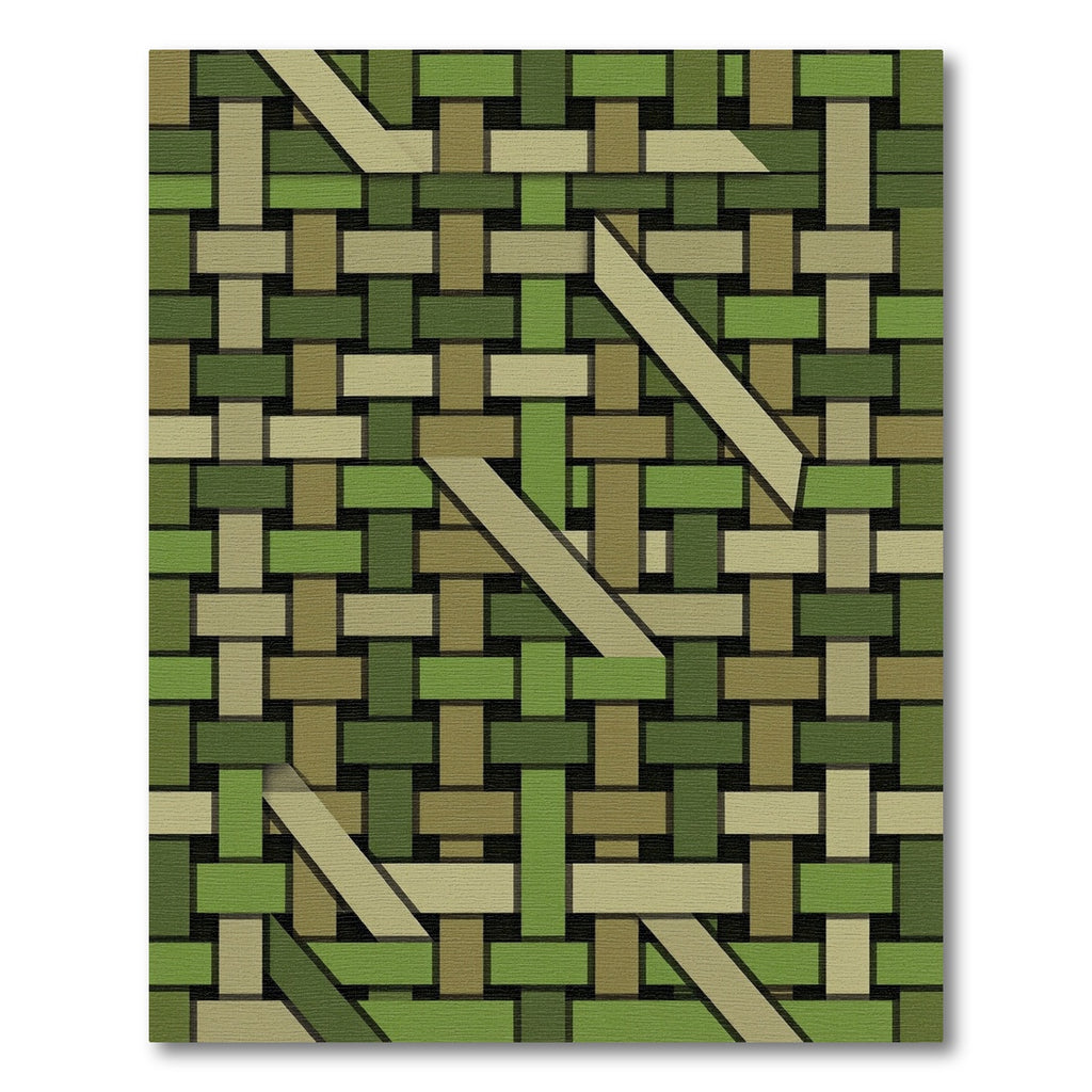 Earthy Olive Geometric Woven Lattice Rug