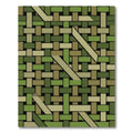 Earthy Olive Geometric Woven Lattice Rug