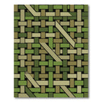 Earthy Olive Geometric Woven Lattice Rug
