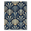 Art Deco Navy Shell Fan Rug