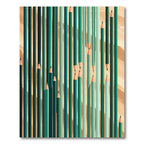 Modern Forest Green Abstract Pencil Stripe Rug