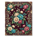 Vintage Crimson Floral Rose Abundance Rug