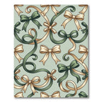Elegant Sage and Cream Ribbon Garland Rug