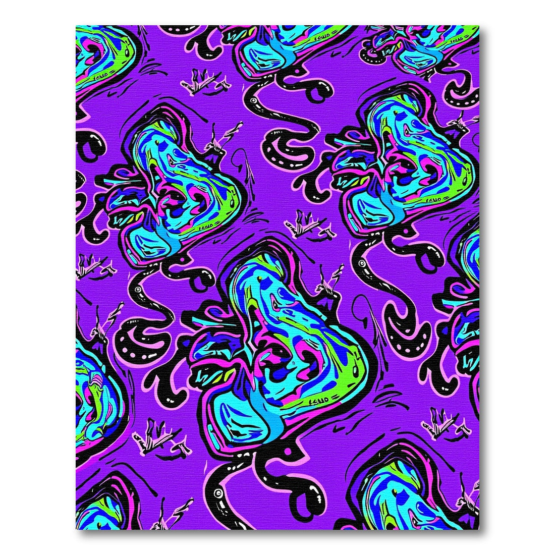 Trippy Psychedelic Purple Swirl Heart Rug