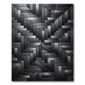 Dark Wood Geometric Parquet Rug