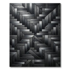 Dark Wood Geometric Parquet Rug