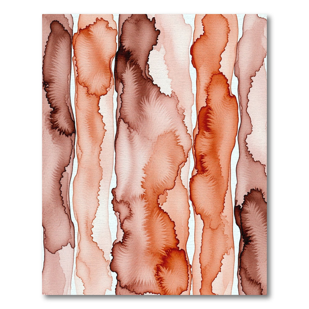 Rust Colored Watercolor Vertical Streaks Rug