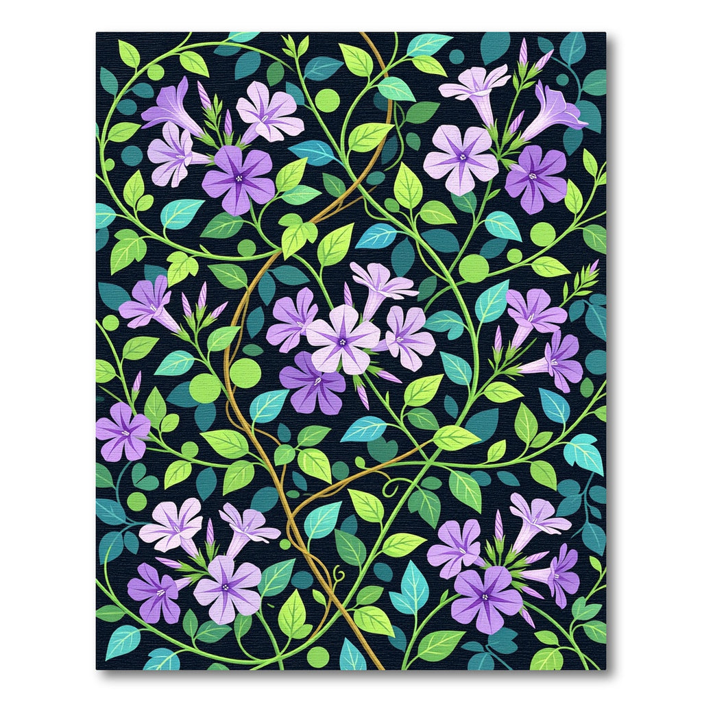 Lavender Floral Vine Garden Rug