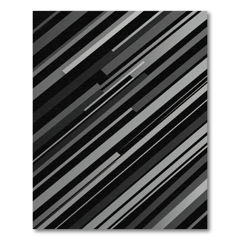 Modern Monochrome Diagonal Stripe Abstract Rug