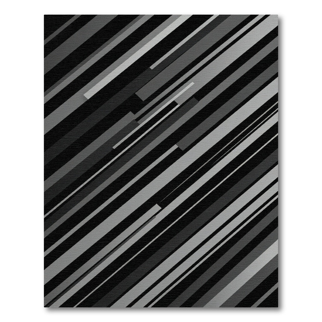 Modern Monochrome Diagonal Stripe Abstract Rug