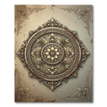 Ornate Gold Antique Floral Medallion Rug