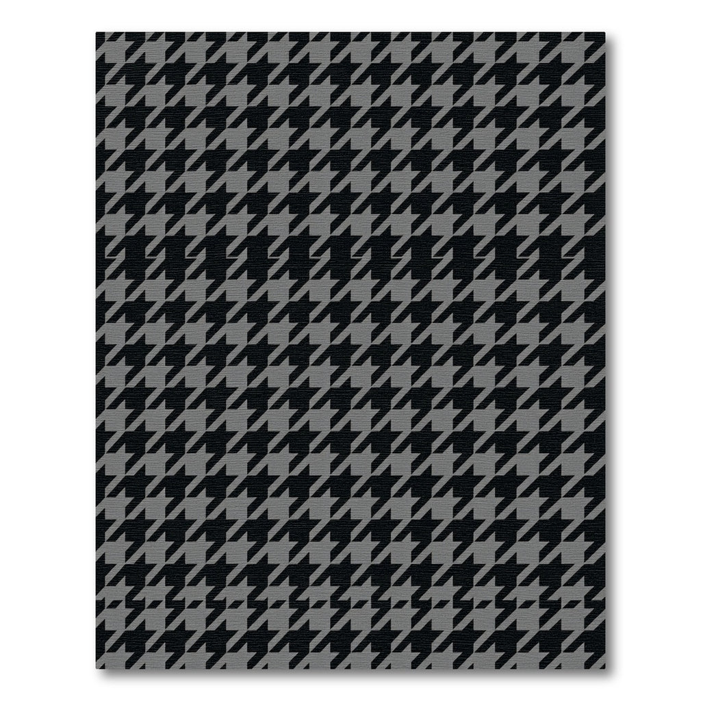 Classic Gray Houndstooth Pattern Rug