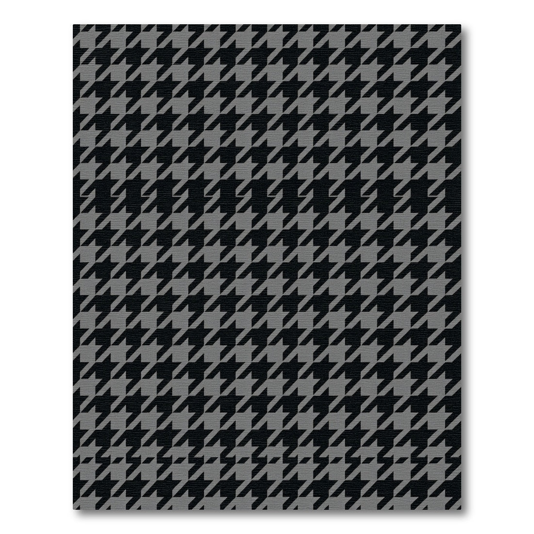 Classic Gray Houndstooth Pattern Rug