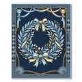 Blue Gold Laurel Wreath Bow Chain Rug