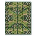 Emerald Green Scrollwork Garden Gate Rug