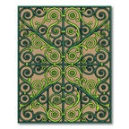 Emerald Green Scrollwork Garden Gate Rug