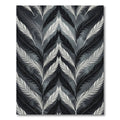 Monochrome Feather Chevron Arrangement Rug