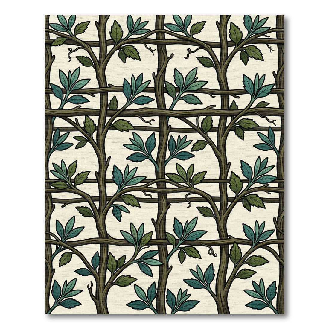 Woven Forest Vine Cream Botanical Rug