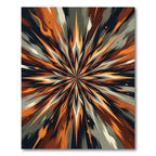 Explosive Orange and Gray Starburst Rug