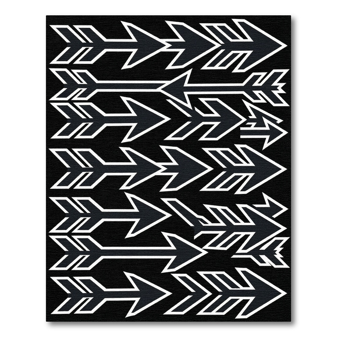 Monochrome Geometric Arrow Graphic Rug