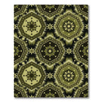 Olive Green Floral Star Octagon Rug