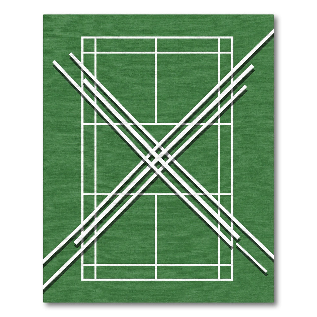 Minimalist Emerald Green Geometric Crossed Lines Rug