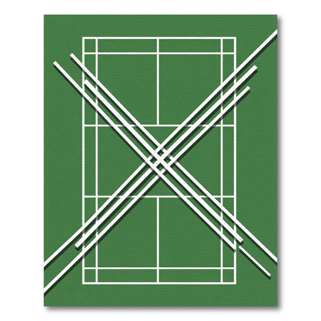 Minimalist Emerald Green Geometric Crossed Lines Rug
