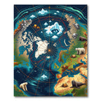 Arctic Globe Animals and Icebergs Rug