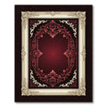 Crimson Red Ornate Floral Border Rug