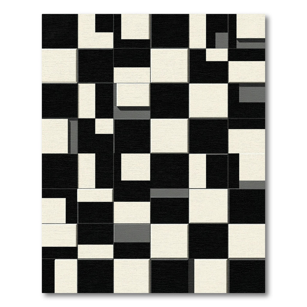 Monochromatic Geometric Block Arrangement Rug