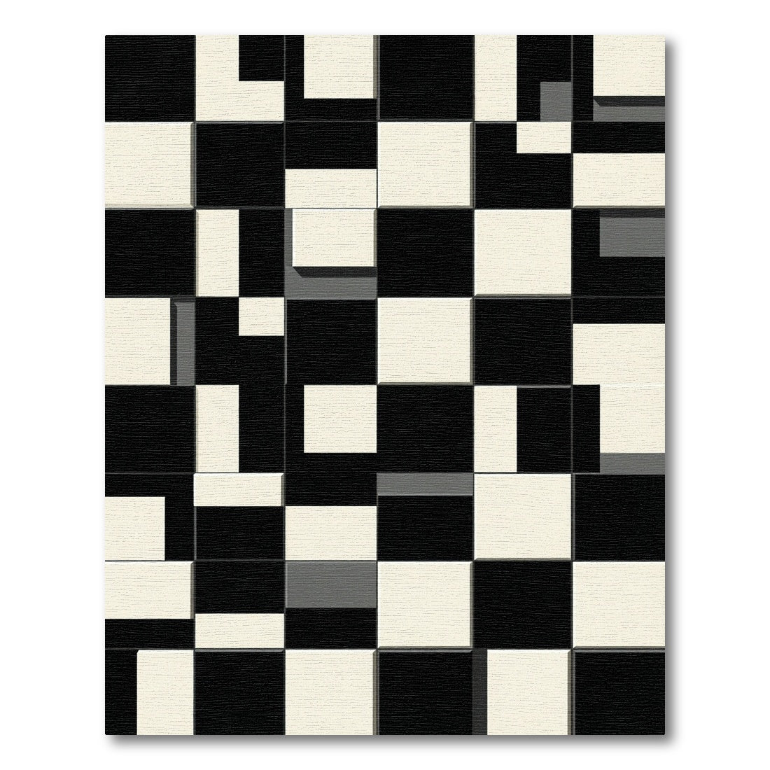 Monochromatic Geometric Block Arrangement Rug