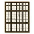 Brown Grid Window Pane Composition Rug