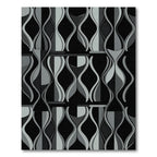 Retro Gray Hourglass Waves Rug