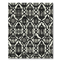 Black White Lantern Paisley Pattern Rug