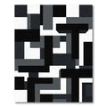 Modern Gray Black Abstract Geometric Rug