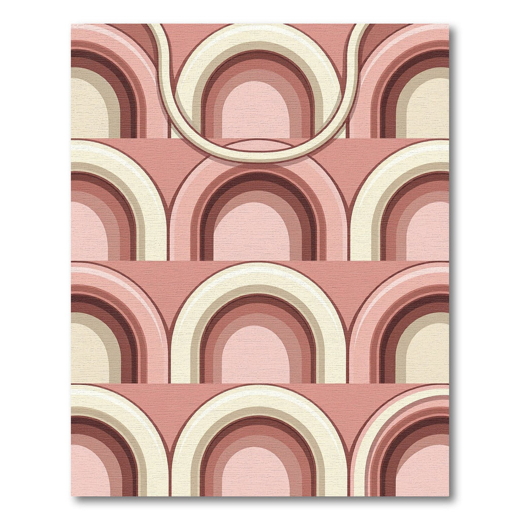 Retro Blush Arch Geometric Art Rug