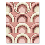 Retro Blush Arch Geometric Art Rug