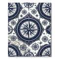 Navy Nautical Compass Celestial Map Rug