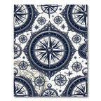 Navy Nautical Compass Celestial Map Rug