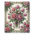 Romantic Blush Pink Rose Bouquet Rug