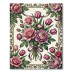 Romantic Blush Pink Rose Bouquet Rug
