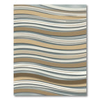 Contemporary Wavy Earth Tone Striped Rug