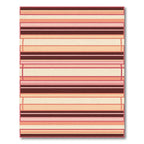 Warm Coral Red Striped Contemporary Rug